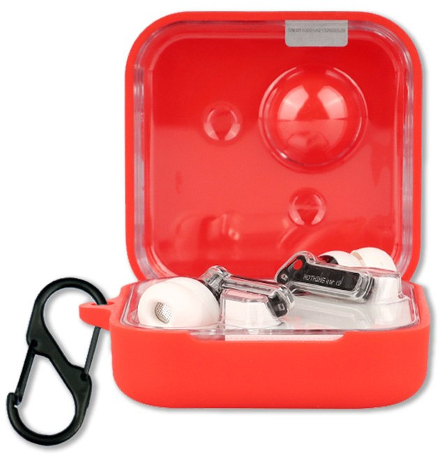 NOTHING EAR1 전용 컬러 슬림핏 케이스 + 키링, RED, 1개