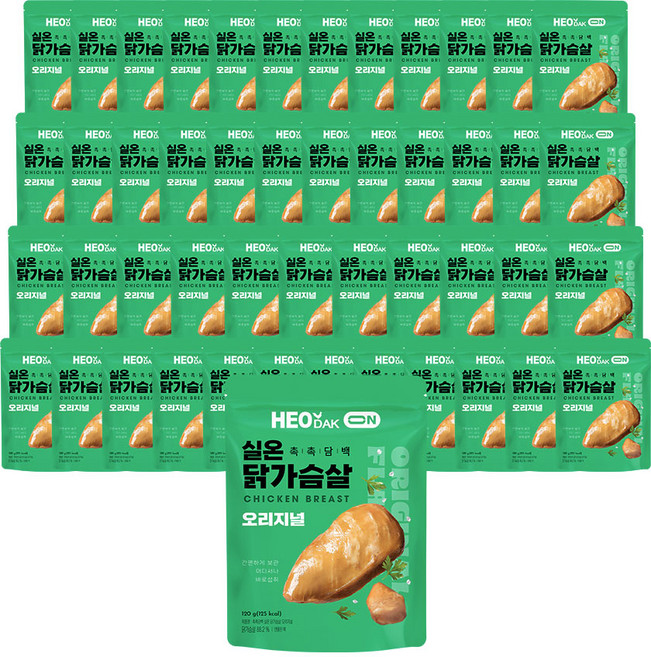 허닭ON 촉촉담백 실온 닭가슴살 오리지널, 120g, 48개