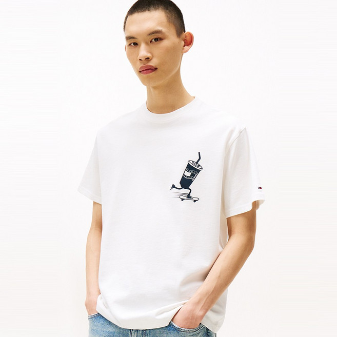 타미힐피거 백 그래픽 티셔츠 (T32F6TTO20TMT1YBL)