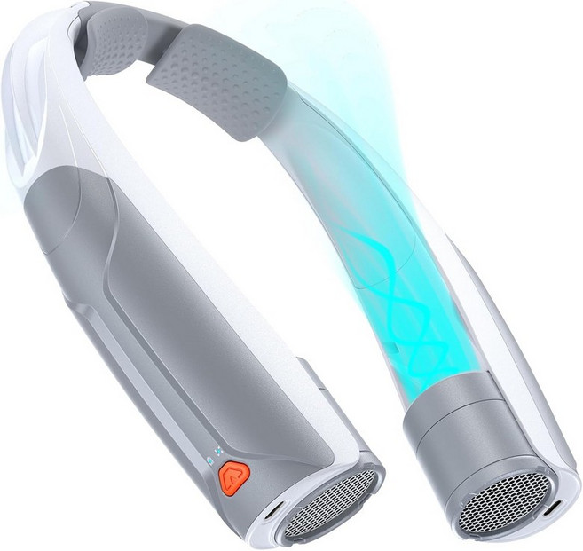 6000mAh 배터리 USB-C 충전식 그리즐리 핸즈프리 개인용 선풍기 6단 속도 야외 스포츠체육관사무실용 6-20시간 냉각 11온스 경량 넥 쿨러 조절 가능, Black