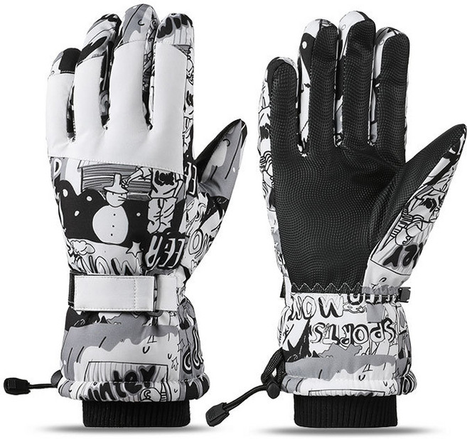 Holotap 스마트폰터치 스키장갑 남여공용 겨울 패션 방한 장갑, 1개