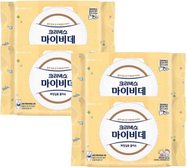 크리넥스 키즈 마이비데티슈 캡형, 40개입, 4개