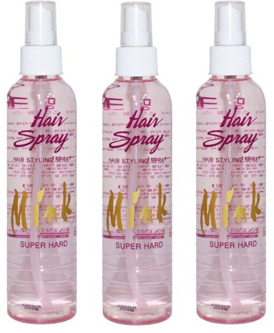 이브셀 밍크 헤어 스타일링 스프레이 (슈퍼하드), 265ml, 3개