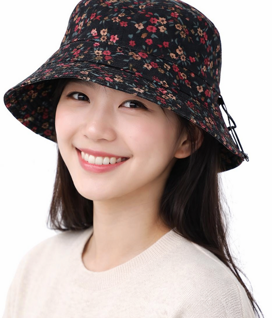 YIEUN 로맨틱 플라워 버킷햇 썬햇 자외선차단 산책 등산 여행모자