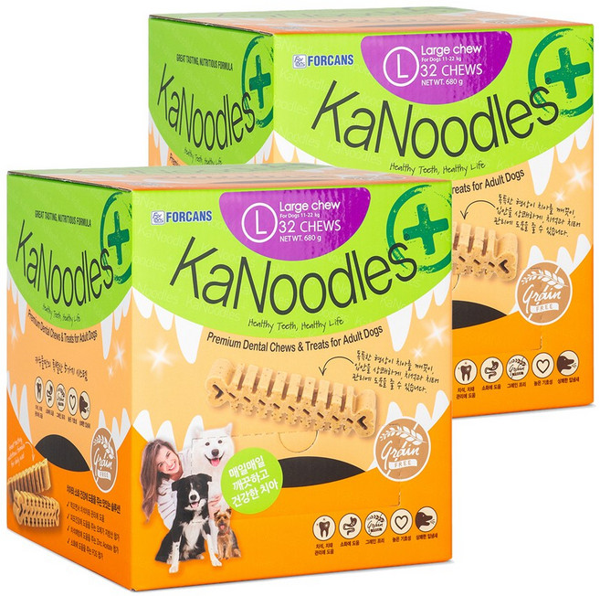 포켄스 카누들 껌 필로팩 680g L32개입 2개, 구강청결, 2개