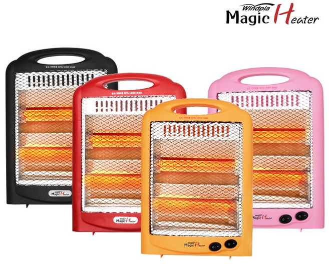 윈드피아 매직 미니 접이식 2단 전기히터, WINDPIA-600HS, 블랙