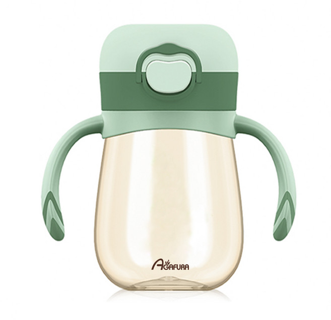 마카롱 추 빨대컵 원터치 유아 물통 아기 물병, 민트, 300ml, 1개