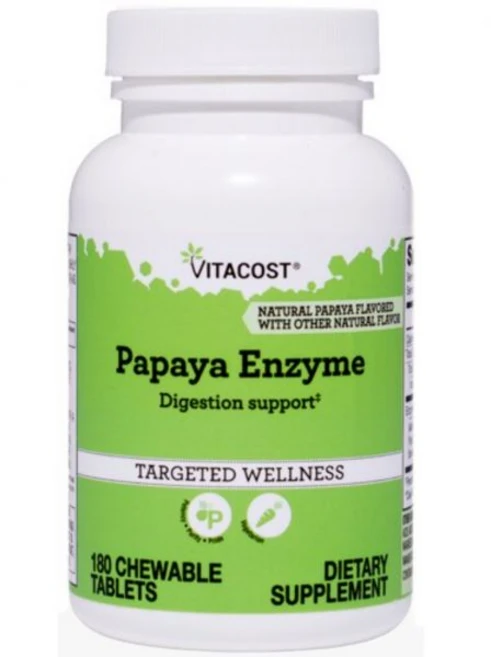Vitacost 비타코스트 파파야 엔자임 180 츄어블 태블릿 영양제 - 쿠팡