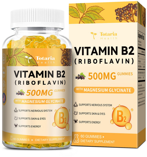 Totaria 비타민B2 보충제 리보플라빈 입안 눈 피로 에너지 대사 활력 영양제, 1개, 60정