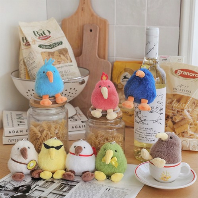 과즙 키위새 키키 인형 키링 8cm