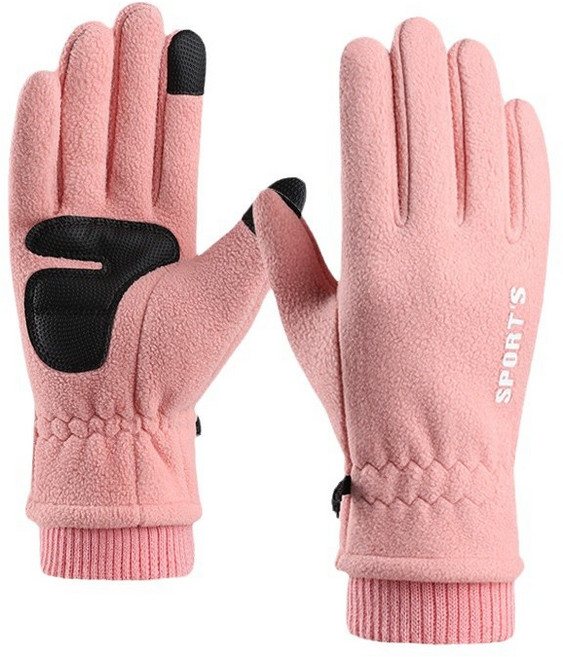 수더분 겨울 방한 스마트폰 장갑 러닝 등산 스포츠, 1개, 여성핑크