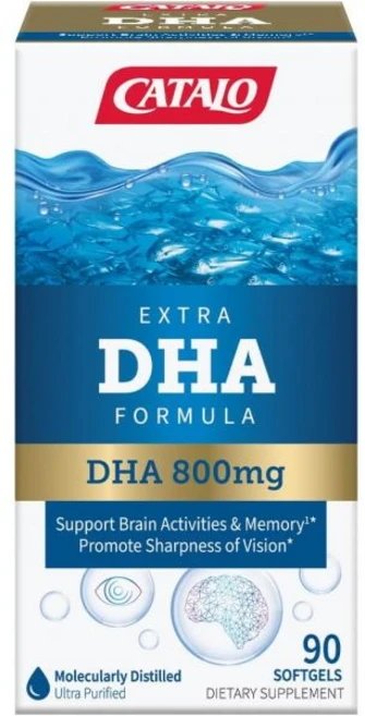 CATALO Extra DHA Formula 800mg DHA per Serving Ocean Fish Oil Softgels with Natural Lemon Flavor, CATALO Extra DHA Formula, 800m, 1개, 90정 - 쿠팡