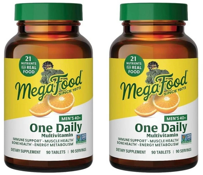 메가푸드 40세 이상 남성용 원 데일리 멀티비타민 3개월분, 2개, 90정 - 쿠팡