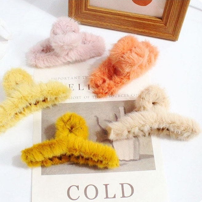 휴템 반묶음 올림머리집게핀 왕집게핀 퍼헤어 털집게핀 헤어악세라리