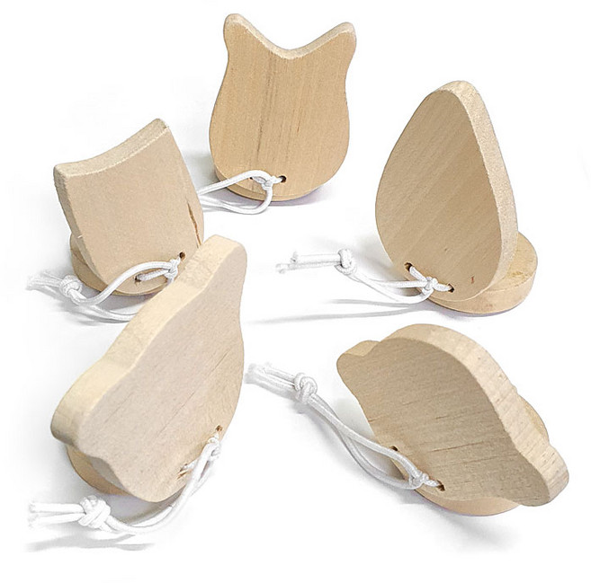 나무 캐스터네츠 만들기 랜덤1EA 악기 꾸미기