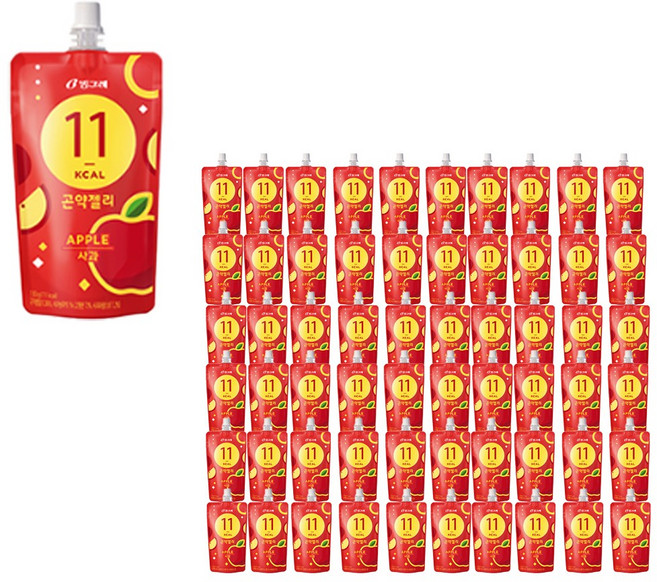 빙그레 곤약젤리 사과, 130g, 60개