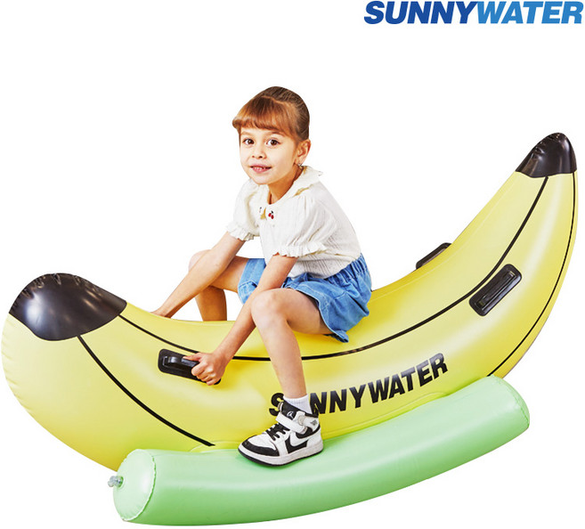 써니워터 바나나 시소 에어바운스 실내 어린이 시소 바운스 밸런스 바이킹 흔들시소, (중형)바나나시소, 1개