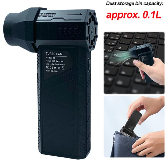 휴대용 진공 청소 액세서리 먼지 수집 도구 X3 핸드헬드 터보 선풍기 부착물, 1개