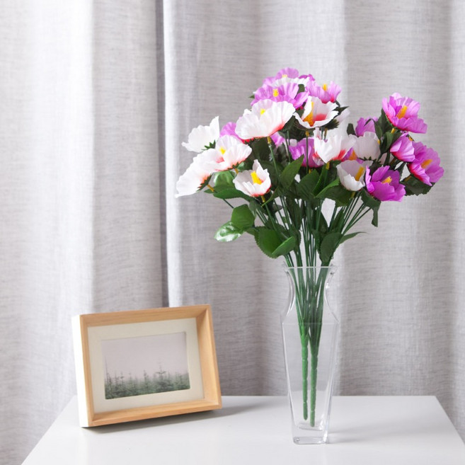 고급 성묘꽃 조화 국화 카네이션 수국, 핑크+무궁화부쉬 52cm