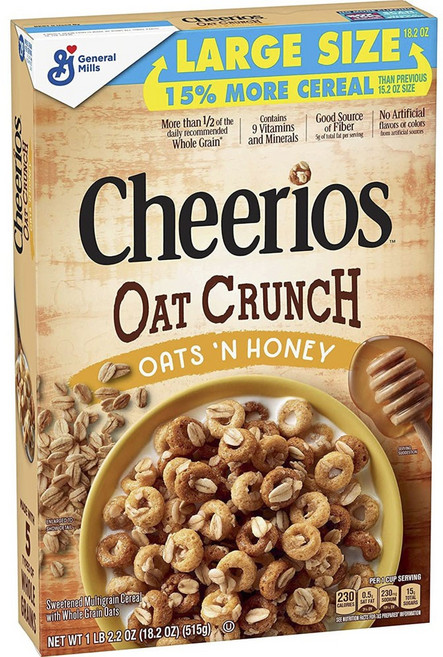 Cheerios 早餐穀物圈圈麥片 蜂蜜燕麥口味, 1個, 515g
