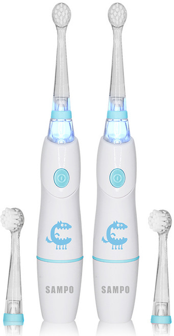 SAMPO聲寶 幼童彩光音波震動牙刷 TB-Z1806CL, 藍色, 1個, 1806B*2