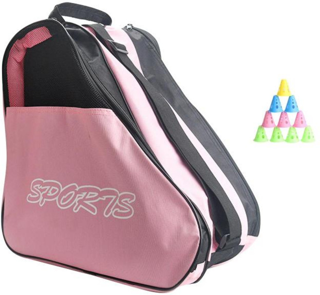 롤러 스케이트 가방 스케이트 신발 가방 휴대용 대용량 인라인 스케이트 가방, 38cmx38cmx29cm, 나일론, 분홍색, 1개