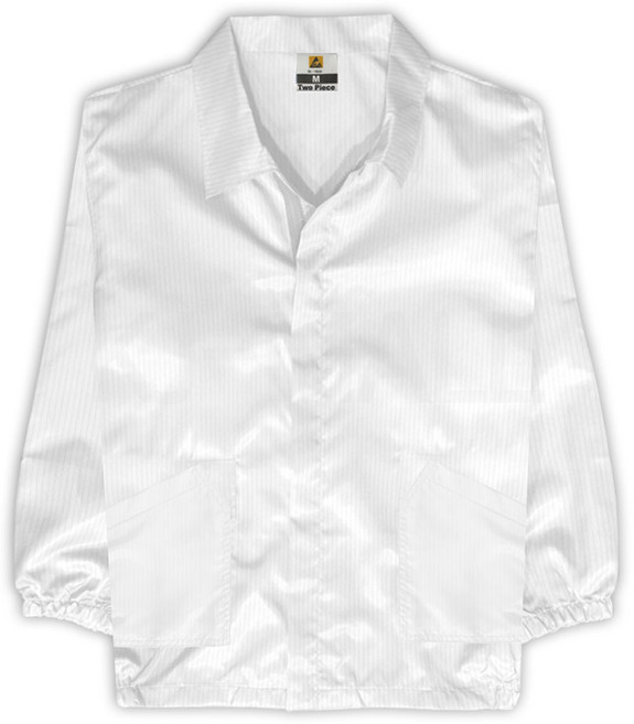 KJ 방진복 상의 Y카라 제전복 무진복 제전방진복 클린복 크린룸 반도체 정전기방지 작업복, 1개, 화이트