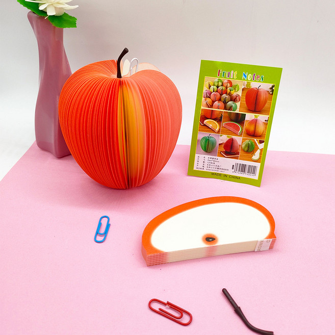 입체 3D 후르츠 떡 메모지 125매 과일 디자인 공시생 필기, 10개, 레드애플