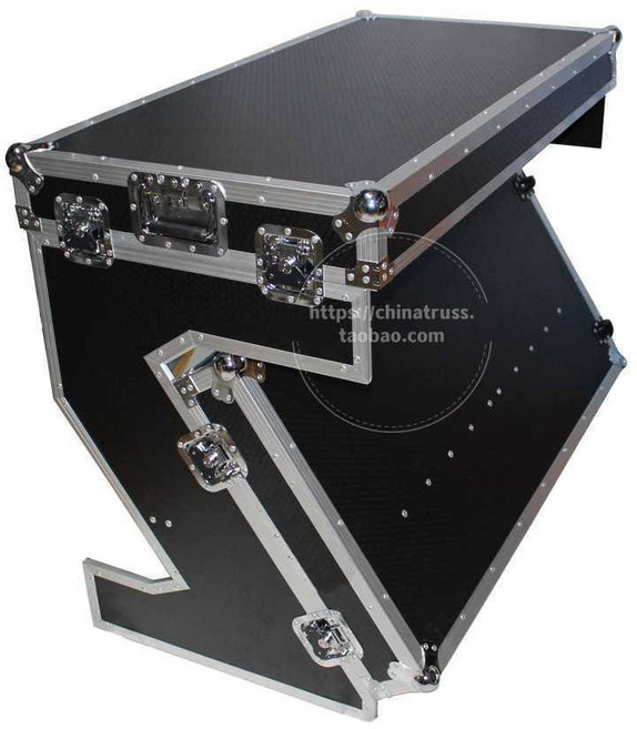 DJ 테이블 휴대용 장비 스탠드 축제 페스티벌 행사 공연, 화이트 패널 +실버 테두리