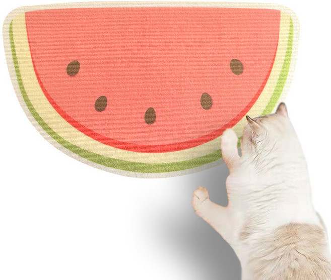 대형 부착식 고양이 스크래쳐 벽걸이 간편 재단 설치 식물섬유 접착식XMZB032, 1개, 레드