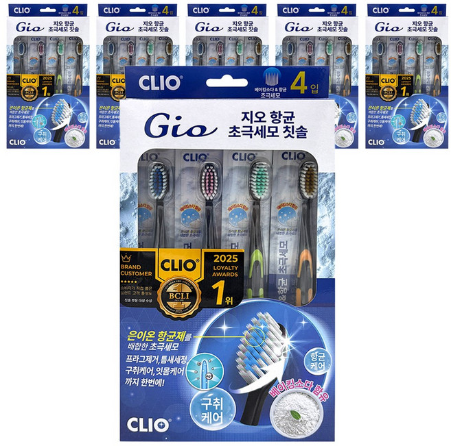 크리오 지오 항균 초극세모 칫솔 세트, 4개입, 6세트