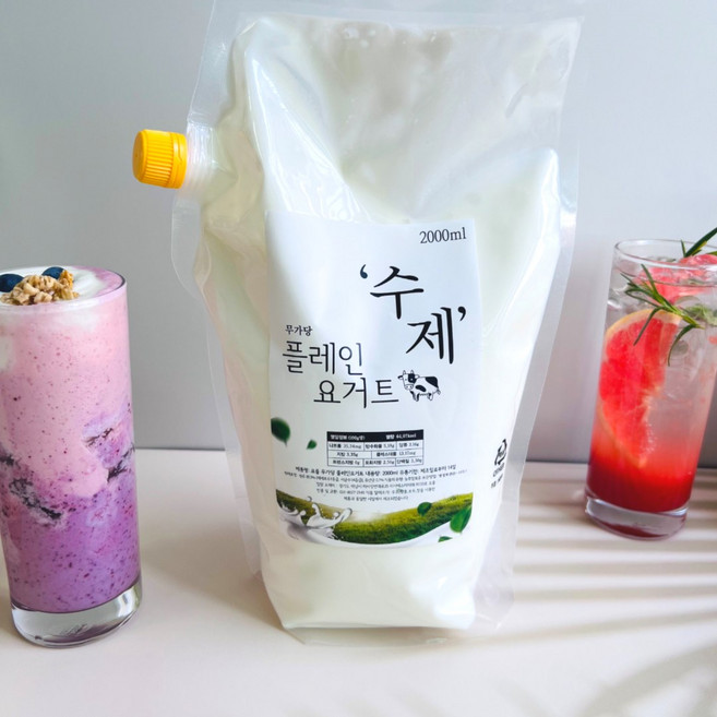 요거몰 수제 무가당 플레인 요거트 2000ml / 1000ml, 1개, 2L