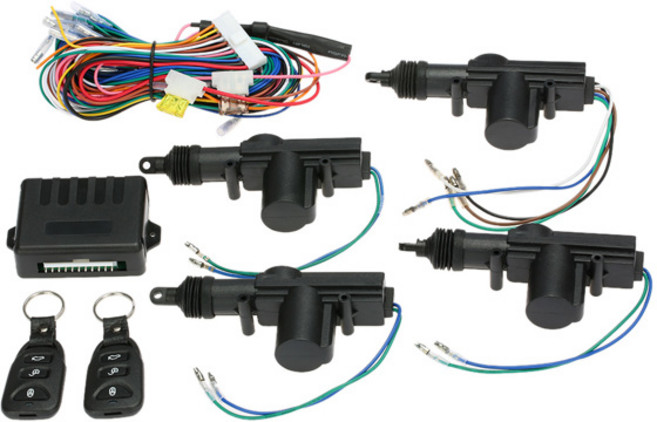 범용 자동차 도어 잠금 장치가없는 항목 시스템 트렁크 해제 버튼이있는 원격 중앙 제어 잠금 키트, 1