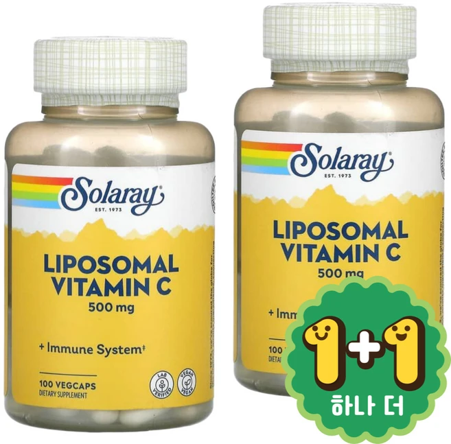 솔라레이 리포조말 비타민C 500mg + 포스파티딜콜린 100캡슐 x 2통, 2개, 100정 - 쿠팡