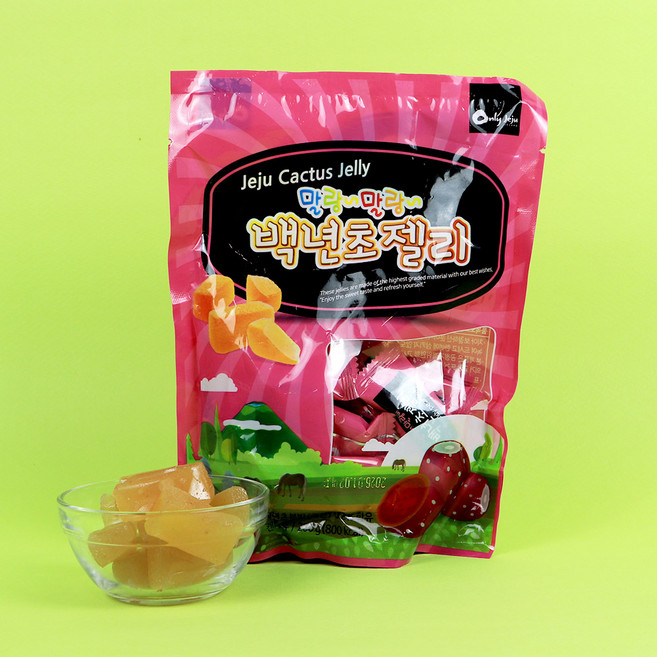 제주 말랑말랑 백년초젤리 옛날젤리 어르신간식 기념품 선물, 200g, 1개