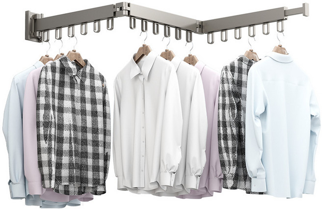 WIRQO 알루미늄접이식 건조대 튼튼한 강력 흡착식 베란다 공간활용 접이식 빨래 건조대, 화이트