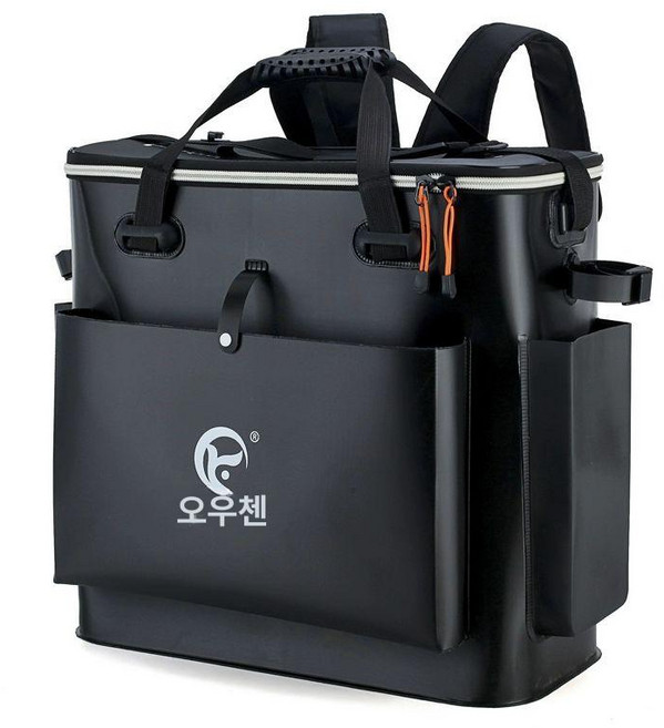 해루질가방 갯바위 물고기통 갯벌체험 파란색 배낭 활어 낚시통, 48x22x48 블랙