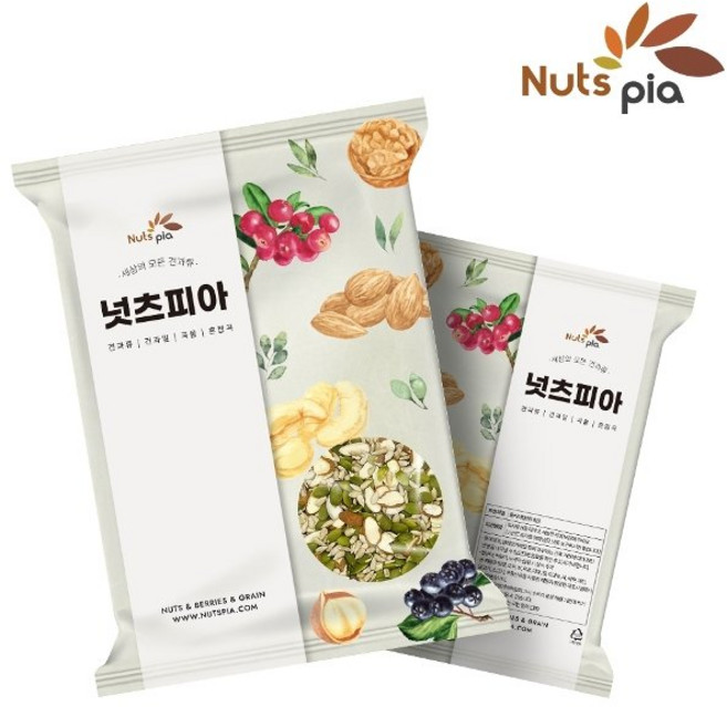 [넛츠피아] 씨드믹스 1kg x 2봉 아몬드슬라이스+호박씨+해바라기씨, 2개