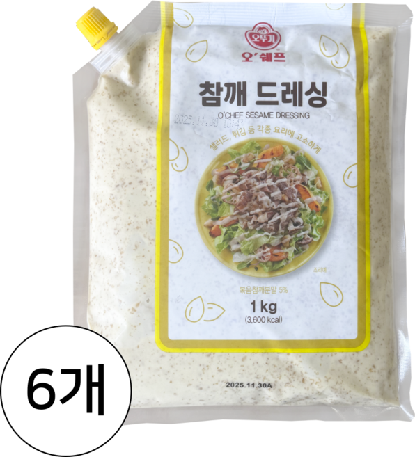 오뚜기 오쉐프 참깨 드레싱, 6개, 1kg