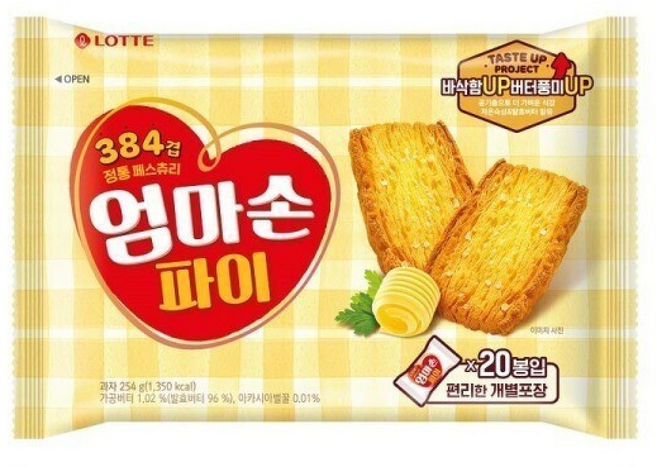 롯데 엄마손파이, 5개, 254g