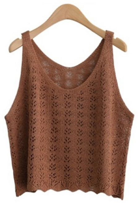 제니트 여성 루즈핏 브이넥 펀칭 스카시 니트 조끼 베스트 여름 피톤펀칭조끼