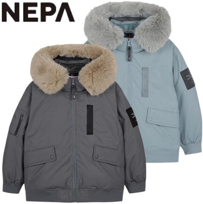 [백화점발송] 네파키즈 패딩 덕다운 후드 퍼 보온성 겨울 남아 여아 주니어 외출 운동 스포츠