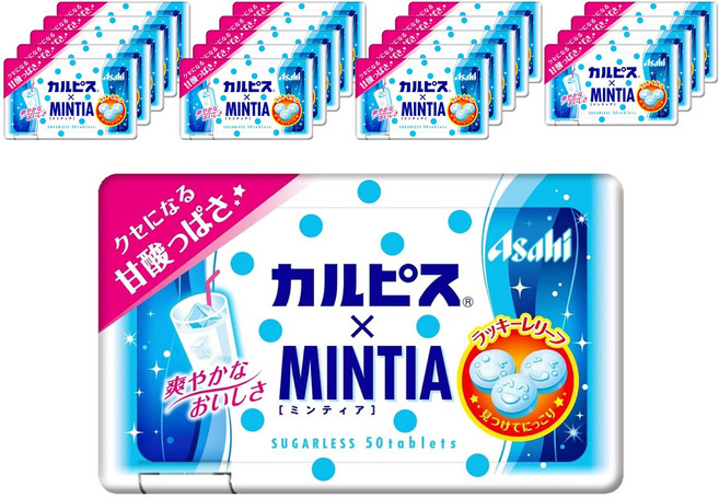 Asahi Mintia Carpis Mintia Candy 일본 아사히 민티아 칼피스 민티아 캔디 사탕 50개입 20팩, 20개