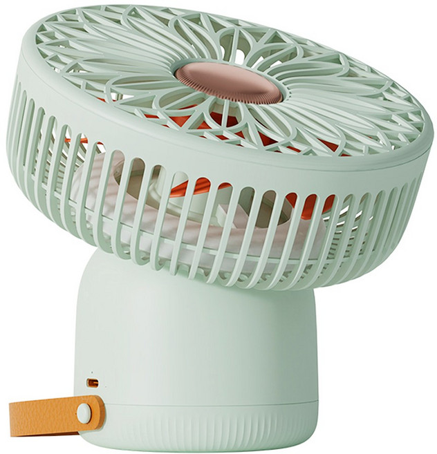 소싱 썬플라워 멀티 무선 미니 휴대용 캠핑용 캠핑 책상 벽걸이 선풍기 (3가지활용가능), 그린