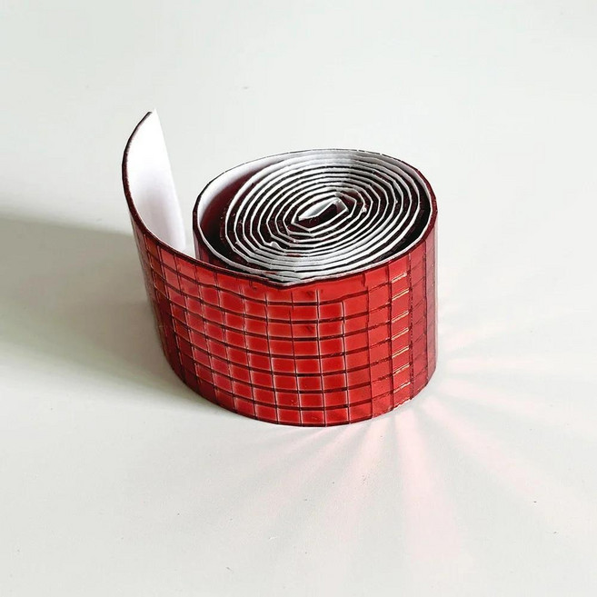 롤 유리 거울 스티커 모자이크 접착 벽 배경 장식, A. 4x30cm, 3. Red