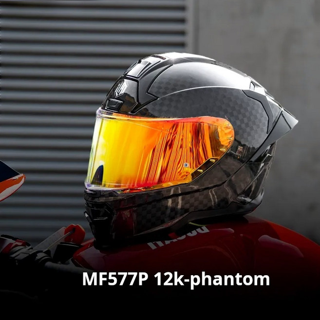ILM MF577P 3K-Star Soul 碳纖維全罩式安全帽, 12碳纖維-幻影,2XL(建議尺寸60-61CM)