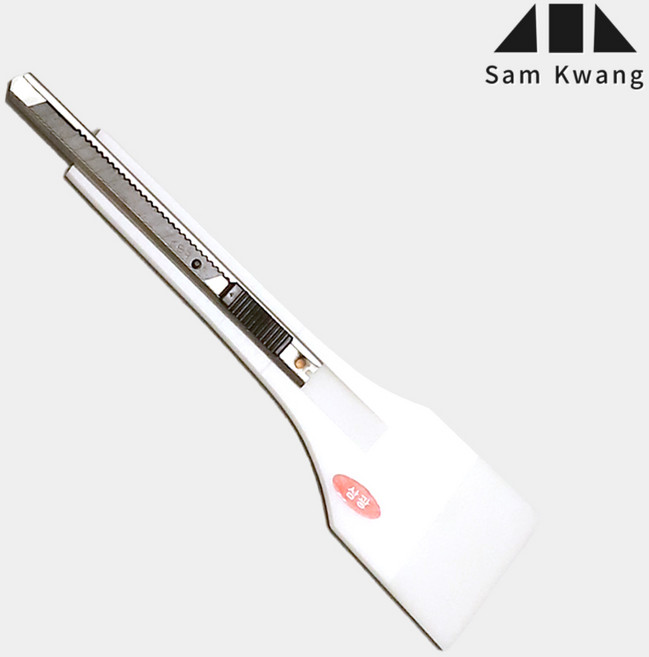 삼광 아세탈 국산 도배 커터칼 벽지 필름 컷팅 캇타 셀프도배용품 강화플라스틱 도배칼 헤라일체형 도배용 칼 컷터, 화이트