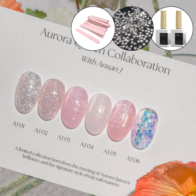 디젤 풀컬러 오로라퀸 글리터 리뉴얼 안산제이 6종 세트 +디젤탑젤2개, 멀티계열, 10g, 1개