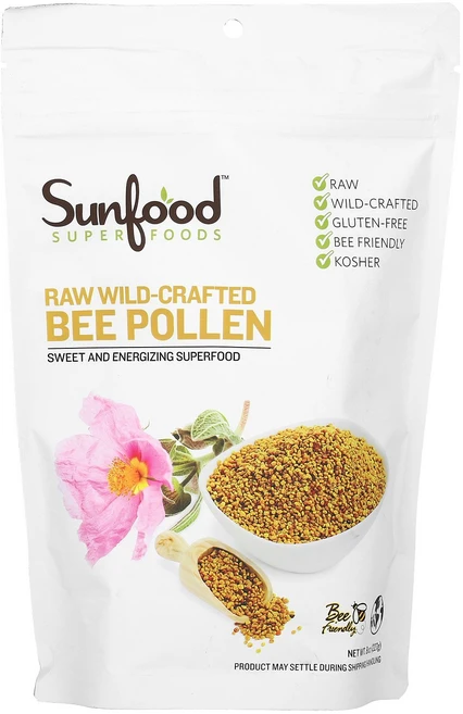 Sunfood 무가공 야생수확 벌 꽃가루 227g(8온스), Sunfood 무가공 야생수확 벌 꽃가루 227g(8온, 1, 227g - 쿠팡