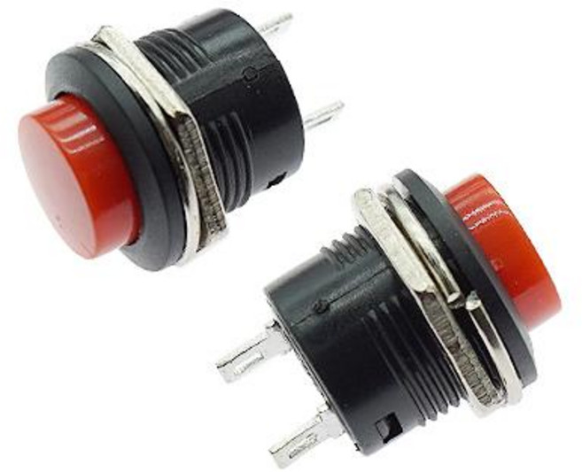 원형 푸쉬버튼스위치 R13-507 RED 16MM, 1개